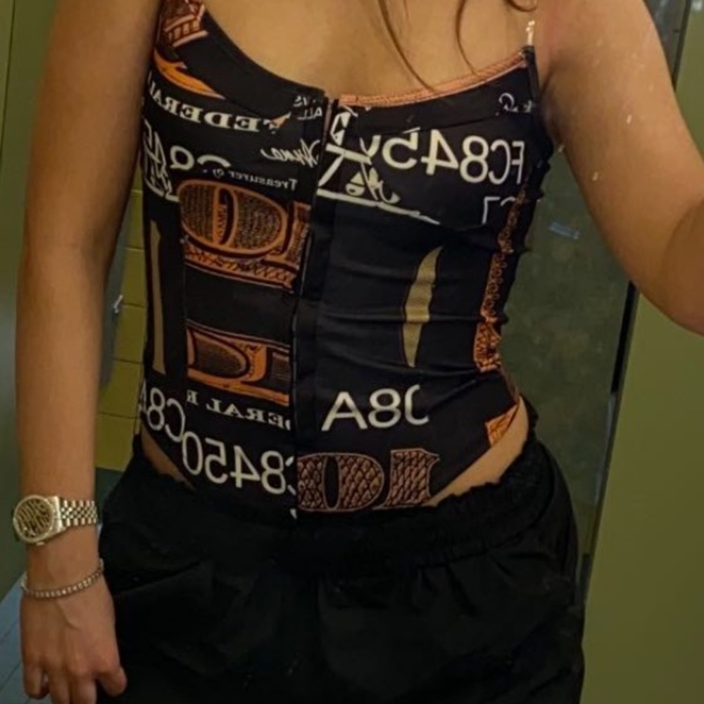 Money print corset